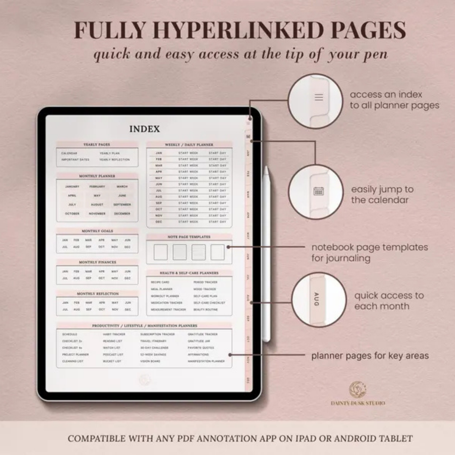 Ultimate Me Undated Digital Planner + Planner Sticker Bundle
