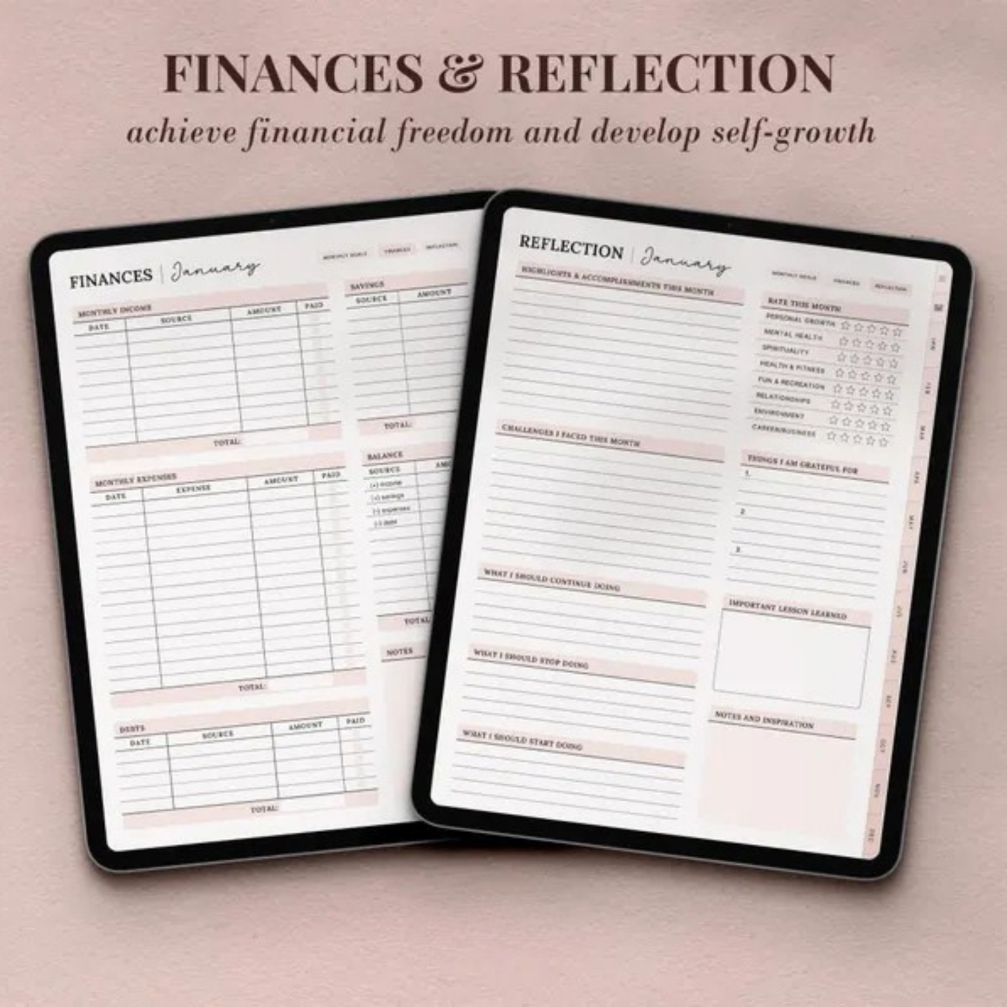 Ultimate Me Undated Digital Planner + Planner Sticker Bundle